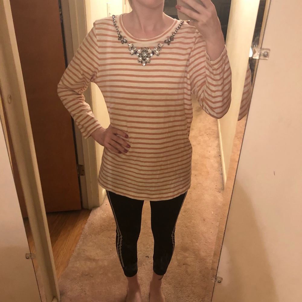 J crew long sleeve shirt with jeweled collar